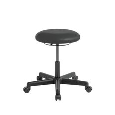 Eden Button Stool Black Vinyl