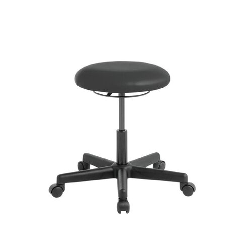 Eden Button Stool Black Vinyl