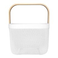 Living & Co Square Mesh Basket with Wooden Handle White