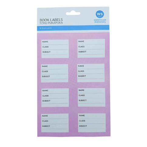 WS Colour Pop Book Labels Pink