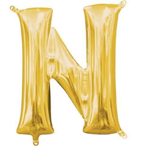 Amscan Small-Size Air Letter N Gold