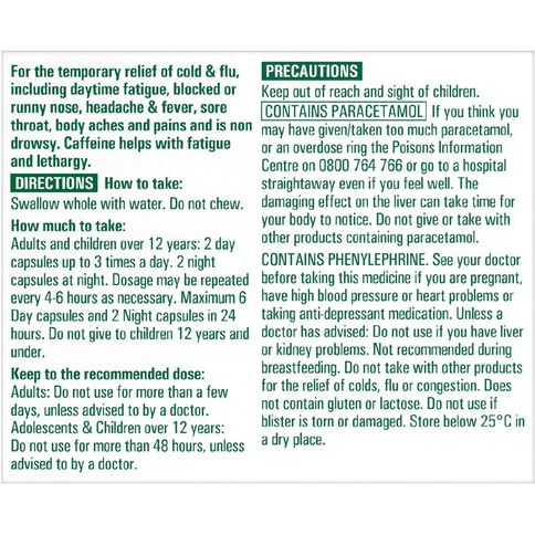Lemsip Max Cold & Flu Day and Night Capsules 16s-LIMIT OF 2 PER CUSTOMER