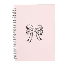 Uniti Stationery Urban Noir Pink Bow Hard Cover A4 Spiral Notebook