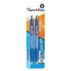 Paper Mate Profile Retractable 0.7mm Gel Pen Blue Blue Mid 2 Pack