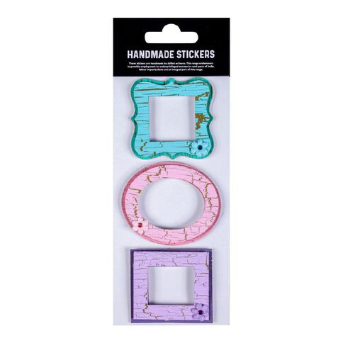 3D Embellishments Crackled Frame 3Pc Little Birdie