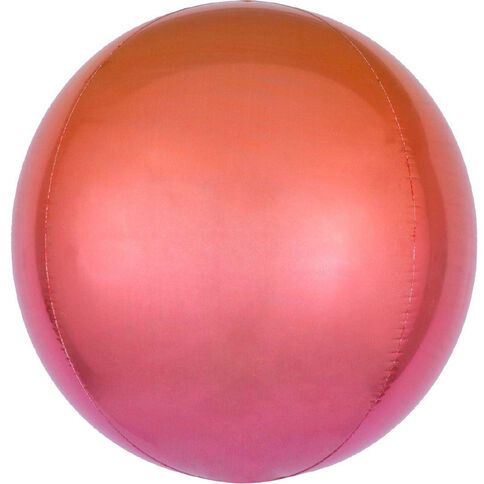 Anagram Ombre Red & Orange Foil Balloon Orbz 15in