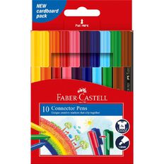 Faber-Castell Connector Felt Pens 10 Pack Multi-Coloured 10 Pack