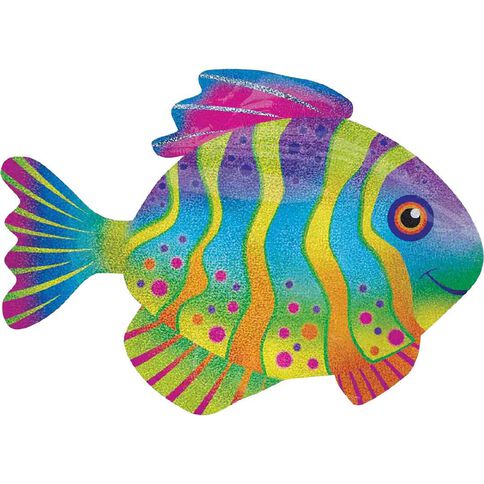 Anagram Holographic Colourful Fish Foil Balloon Supershape 23in