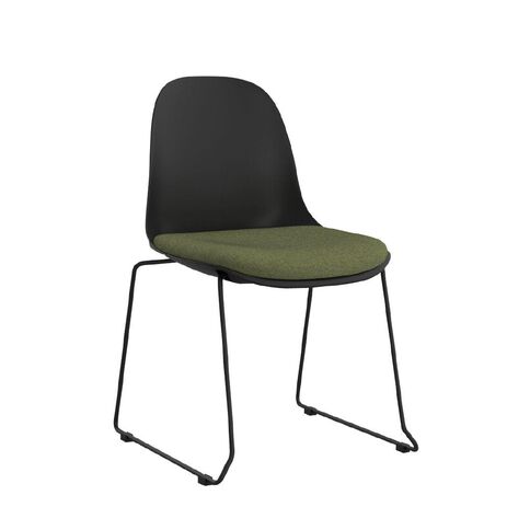 Knights Willow Shell Chair with Palm Reef Black