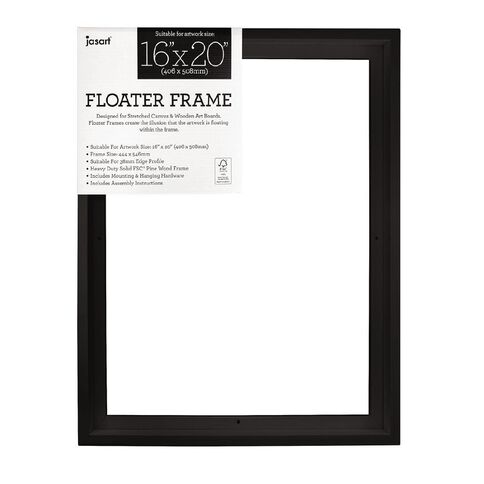 Jasart Floater Frame Thick Edge 16x20 Inches Black Black