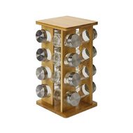 Living & Co Bamboo Spice Rack 16 Pack