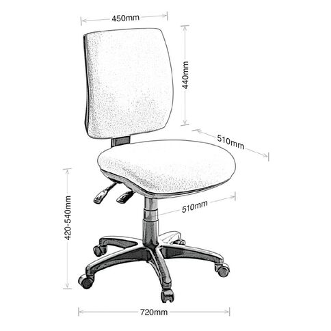Eden Sport 2 Lever Midback Ergonomic Chair Ebony