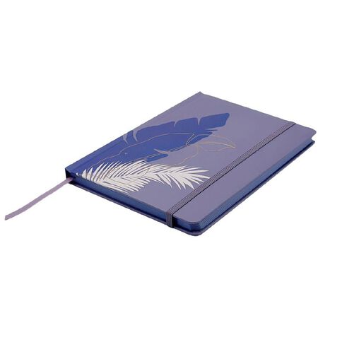 Uniti Floral A5 Hardcover Notebook Leaf Purple Mid A5