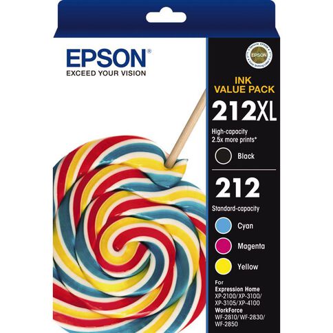Epson Ink 212XL Black + 212 Standard Colour Value Pack