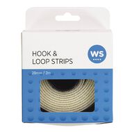 WS Hook & Loop Strip 20mm x 2m White