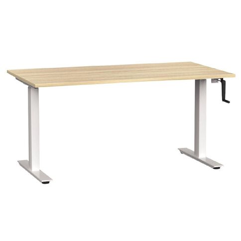 Agile Height Adjustable Desk 1500 Atlantic Oak/White