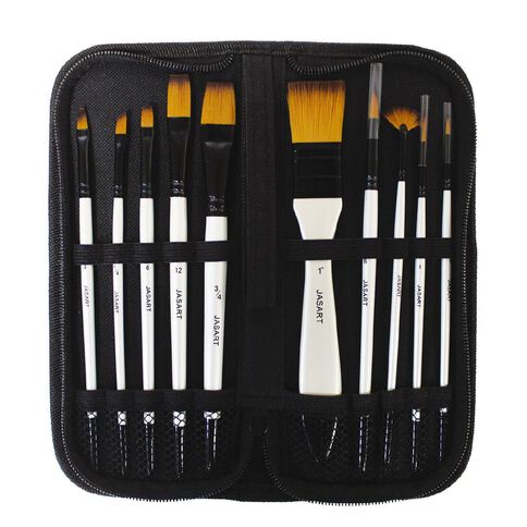 Jasart Brush Wallet Set 10 Piece Gold/Black