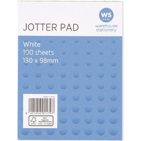 WS Jotter Pad 100 Sheets 130x98mm White