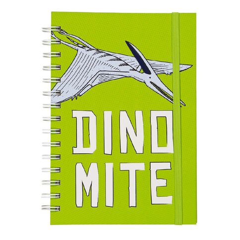 Kookie Chomp Dinomite Hardcover Spiral Notebook Green A5