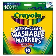 Crayola Ultra Clean Washable Markers Multi-Coloured 10 Pack