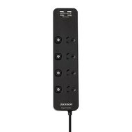 Jackson Surge Protected Powerboard - Switched 4 Outlet Black