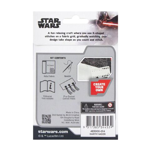 Lucas Film Counted Cross Stitch Mini 10 x 10cm Darth Vader