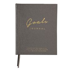 Uniti Goals Journal PU Hardcover Notebook 16cm x 19.7cm 40 Pages Grey Mi