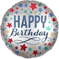 Amscan 45cm Standard Happy Birthday Satin with Stars