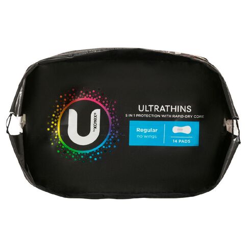 U By Kotex Ultrathin Pads Regular No Wings 14 Pack