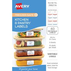 Avery Write-on Freezer Safe Rectangle Gingham Design Label 40 Pack