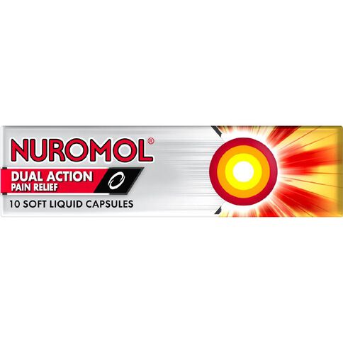Nuromol Dual Action Liquid Pain Relief Capsules 10Ea