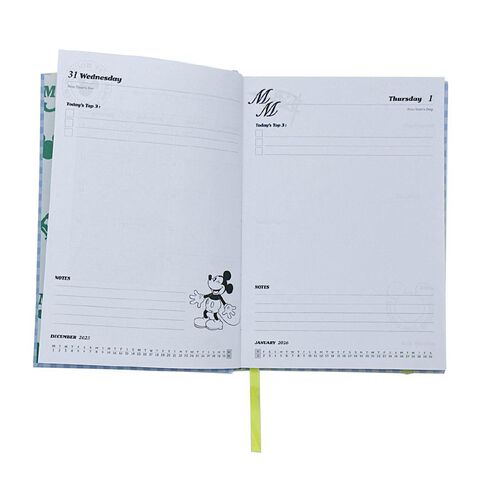 Mickey Mouse 2026 Day To Page Diary Blue A5