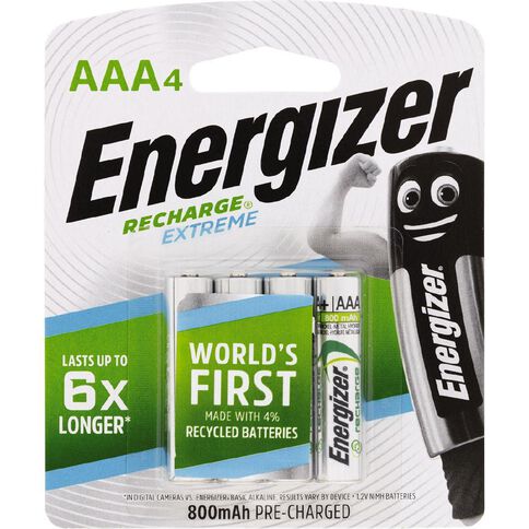 Energizer Rechargeable Batteries NiMH AAA 4 Pack