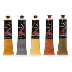 Chromacryl Chroma Molten Metals 5 Tube Set