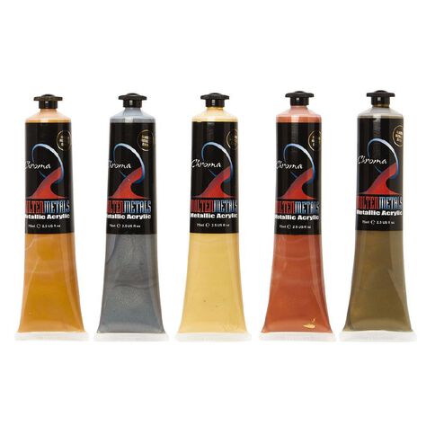 Chromacryl Chroma Molten Metals 5 Tube Set