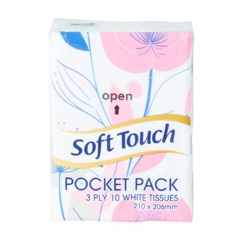 Soft Touch Travel Facial Tissue 3ply 6 Pack