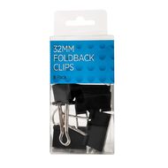 WS 32mm Foldback Clips Black 8 Pack