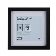 Living & Co Premium Photo Frame 6in x 6in Black