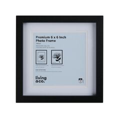 Living & Co Premium Photo Frame 6in x 6in Black