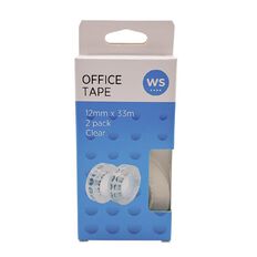 WS Office Tape 12mm x 33m Clear 2 Pack