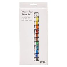 Uniti Watercolour Paint Set 11x12ml 1x21ml 12 Pack