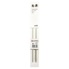 Uniti Knitting Aluminium Needles 5mm 35cm Grey Mid 2 Pack