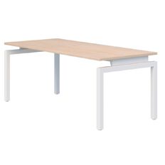 Accent Quick Ship Box Fixed Height Desk White/Classic Oak 1500 x 800