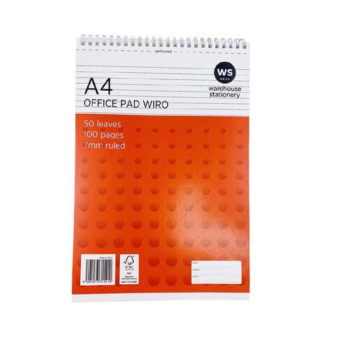 WS Wire-o Notepad A4 White