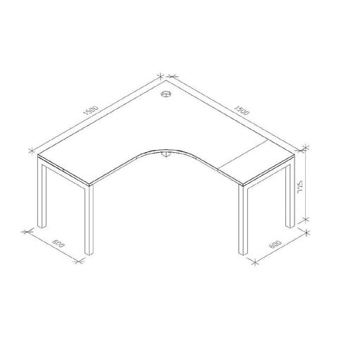 Zealand Quattro Workstation 1500 x 600 White