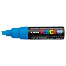 Uni Posca Marker 8.0mm Chisel Blue Light