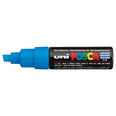 Uni Posca Marker 8.0mm Chisel Blue Light