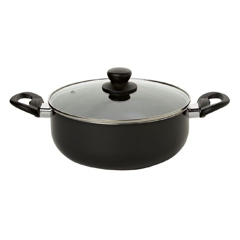 Living & Co Classic Casserole Pot Black 24cm