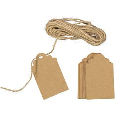 Uniti Tags and Twine Kit Kraft 20 Pack