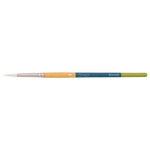 Princeton Snap Brush Short Handle Taklon Round 6 White
